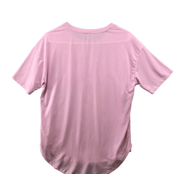 BEBE Sport Active T Shirt Womens S Oversized Short Sleeve Pink Logo Ventilated - Picture 2 of 7